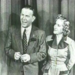 Burns and Allen comedy duo performing on stage