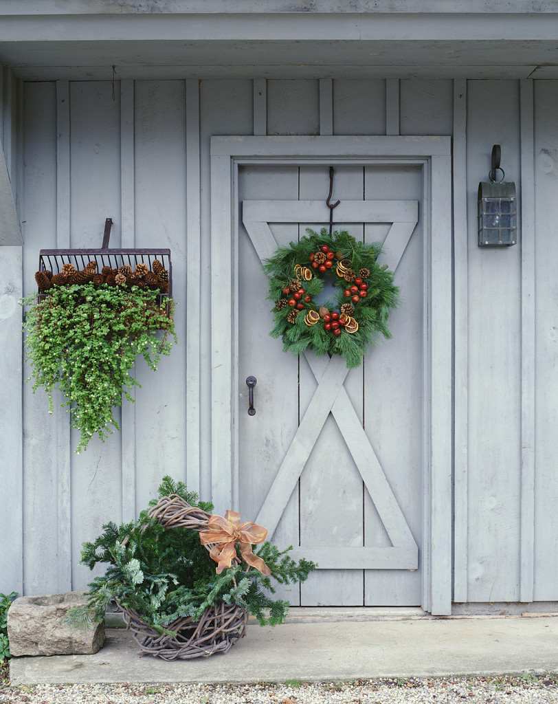 Christmas Wreath on Door.